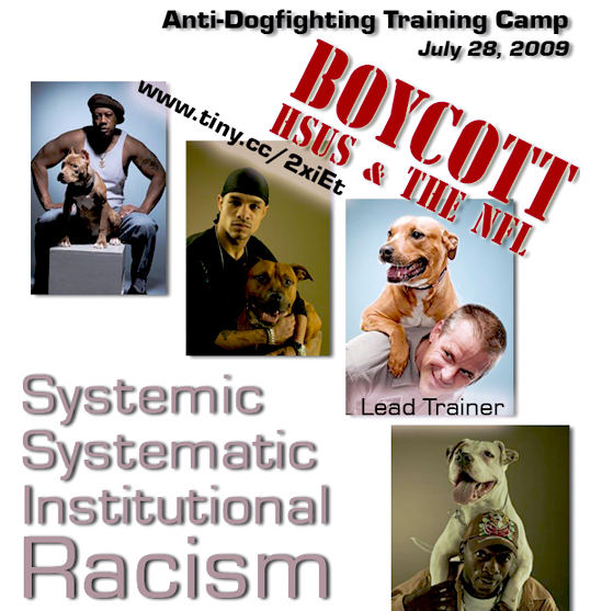 Boycott HSUS and the NFL — Anti-Dogfighting Training Camp graphic